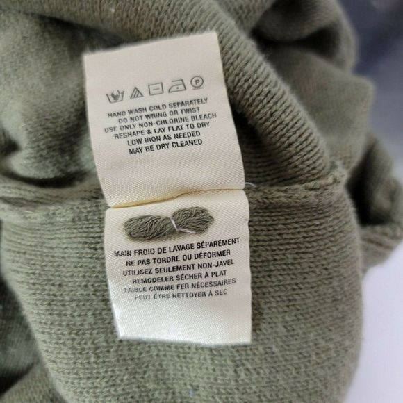 Anthro Moth S Catamaran Green Pullover Oversized Sweater Linen Split Side Hem - Picture 8 of 8